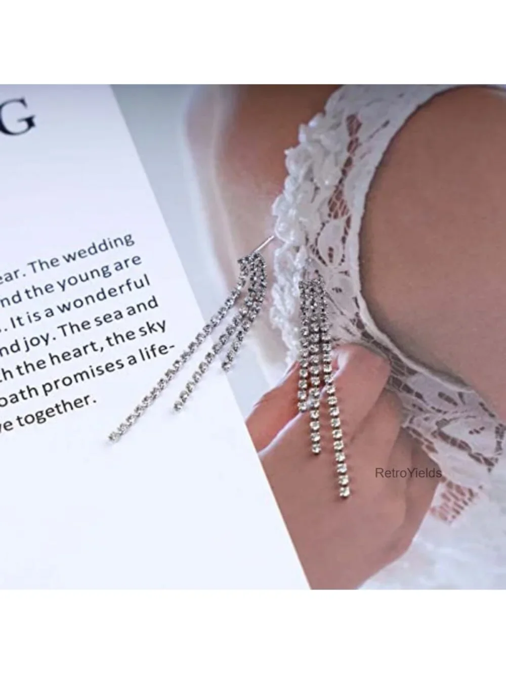 Crystal Tassel Chandelier Dangle Earrings for Women